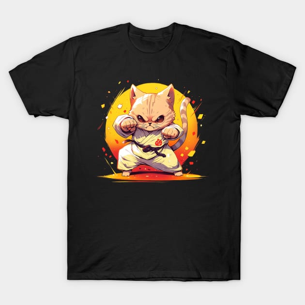 karate cat T-Shirt by lets find pirate